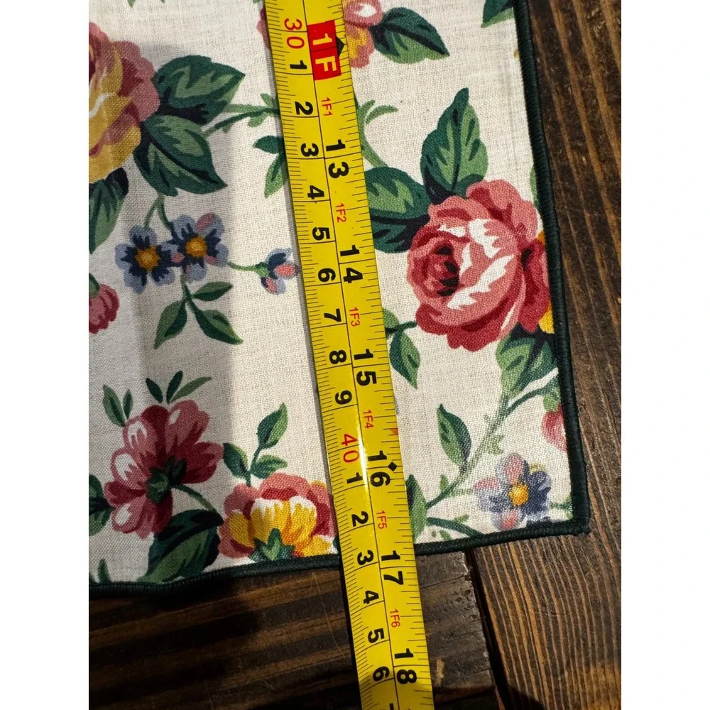 Vintage Floral Napkins Set of 4 Cottagecore Roses‎ Cotton Scotchgard Treated 90s